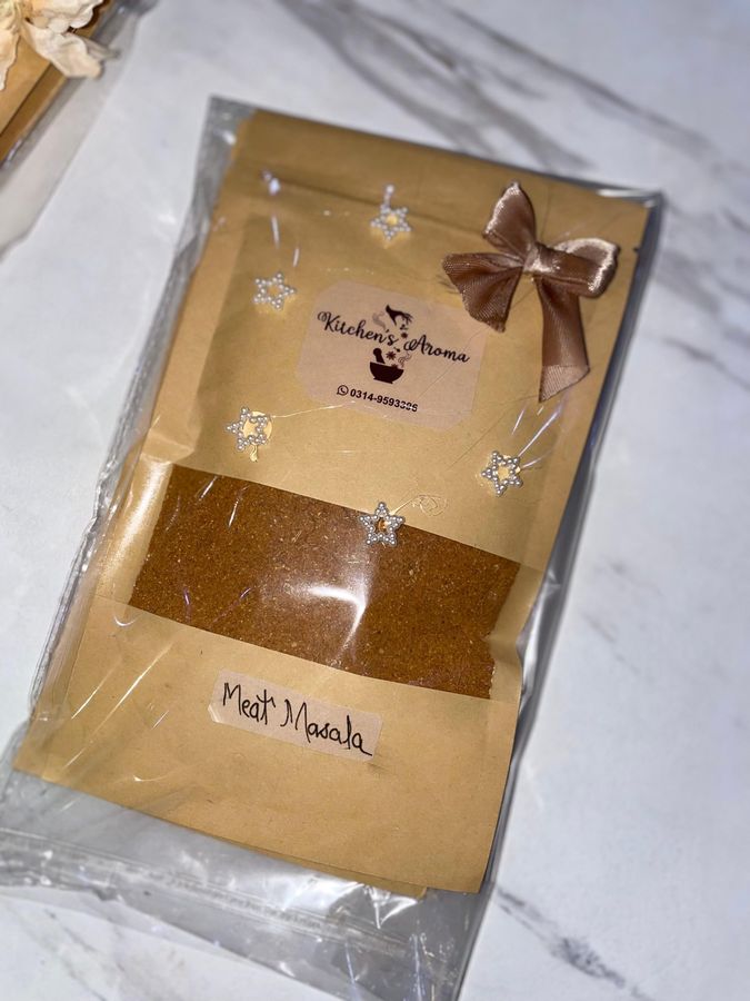 Meat Masala pouch with a bow